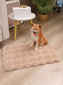 1 pieza Alfombra de peluche cuadrada de suave crema francesa, adecuada para gatos y perros, mini alfombra multifuncional para dormir y ocio, cómoda y fácil de cuidar, ¡un regalo ideal de suministros para mascotas! Cama de descanso para mascotas para invierno y todas las estaciones, 5 opciones de color