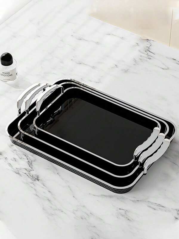 1 pieza Bandeja portavasos rectangular de lujo, organizador de vasos y copas de uso doméstico de alta gama, plato para frutas, pasteles y postres, decoración de estilo