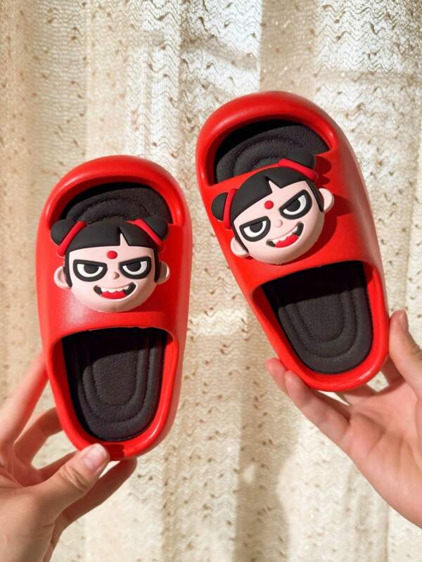 2025 Nezha EVA Children Slippers, Cartoon Bathroom/Indoor/Outdoor Sandals For Boys/Girls, Summer