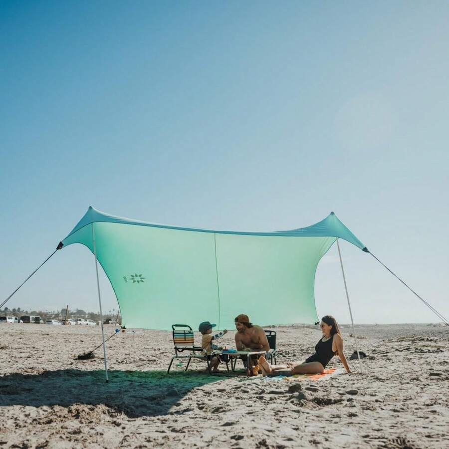 Tents Grande Beach Tent, 2.1 M(7ft) Tall, 2.7m(9ft) X 2.7m(9ft), Reinforced Corners And Cooler Pocket - Seafoam - View 1