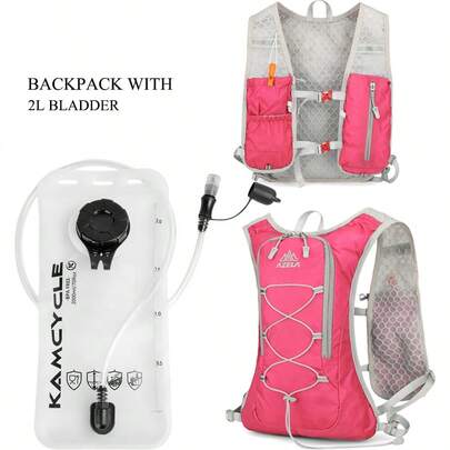 Chaleco de running, Chaleco de hidratación con mochila de hidratación de 2L, ligero, transpirable y antitraspirante, Chaleco de hidratación ajustable para running de trail, maratón, , ciclismo