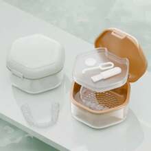 1 Pc Orthodontic Retainer Storage Box Invisible Teeth Storage Container Denture Cleaning Sealed Box