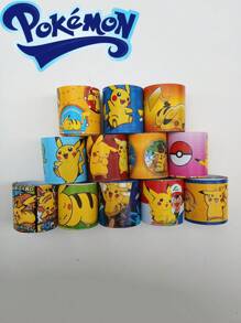 pokemon 1/12pcs Cartoon Slap Bracelet, 12 Unique Designs, Fun Party Favors And Holiday Decorations, Perfect For Birthday Parties, Events And Celebrations, Colorful Slap Bracelet With Cute Patterns, Suitable For All Ages Birthday Gift Toy,