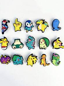 pokemon 5/10/20pcs Pokémon, Pikachu Shoe Charm - Fun And Creative DIY Shoe Accessories, Unique And Colorful Pikachu Hole Shoe Decorations, Used For Personalized Footwear; Ideal Gift For Enthusiasts, Party Darlings, And Collectors Suitable For Birthday Party Decoration Features