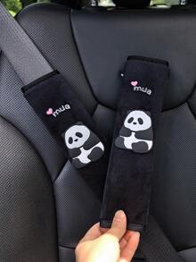 1pc/2pcs Car Interior Seat Belt Shoulder Protection Cover Cute Panda Decoration Shoulder Protection Anti Slip And Wear Resistant Four Season Universal - one-size - View 3