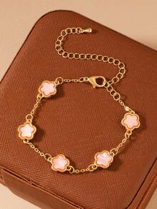 1pc Minimalist Fashionable Versatile Personalized INS Clover Cute Casual Flower Bracelet