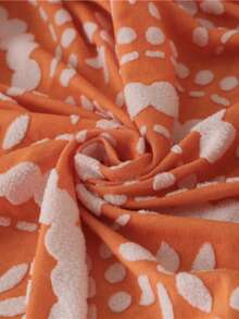 1PC Orange Fan-Shaped Sofa Cover, Suitable For All Seasons, Simple And Modern, Dustproof And Breathable, Durable And Elastic, Suitable For Bedroom, Office, Living Room Decoration, Home Decoration - Orange - View 11