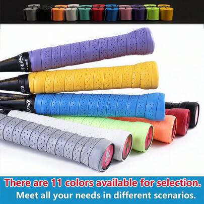 4pcs/7pcs/11pcs Badminton Racket Overgrip Sweatband, Perforated Anti-Slip Shock Absorbing, Suitable For Sports Equipment, Athletic Competition, Tools, Multi-Color, Cost-Effective