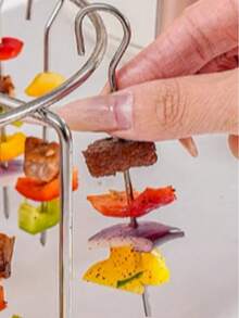 24 件空气炸锅烤箱架、不锈钢悬挂式烤架、直立式烧烤架，用于烘烤、户外烧烤、节日礼物、多用途烤肉串 - 彩色 - 查看 5