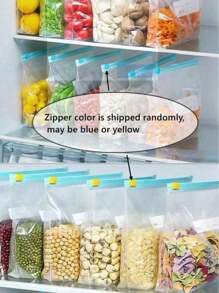 45pcs Zipper Seal Food Storage Bags, Thick Freezer Bags For Microwave, Reusable, Suitable For Organization (Also Available In 20pcs, 15pcs, 10pcs) Thicken Airtight Seal Fresh Keeping Bags With Zipper, For Home Refrigerator