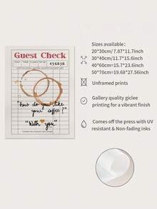 1 件客人检查墙艺术、咖啡海报、美学厨房装饰、复古海报、墙艺术、咖啡爱好者礼物墙艺术、无框 - 彩色 - 查看 5