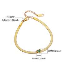 1 Peça Elegante Pulseira de Corrente de Cobra com Coração de Zircônia para Mulheres, Pulseira de Aço Inoxidável À Prova d'Água, Joias, Presentes de Aniversário e Casamento