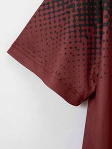 Digital bedrucktes, verlaufendes Herren Polo-Shirt mit Faux Taschendesign, Sommer Lässig Kurzarm Top, täglich zu tragen