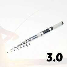Vara de Pesca Marinha Telescópica de 1,8 m a 3,6 m, com Carretilha Opcional, Empunhadura de Cortiça Cinza, Multifuncional para Carpas, Portátil para Viagens, Equipamento de Pesca