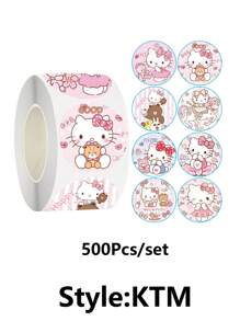 Sanrio 500Pcs/Set Hello Kittys Decorative Stickers Cartoon Kuromi DIY Decals Decorative Seal Stickers Labels Encouragement Stickers Gifts(Some Parts May Be Random)