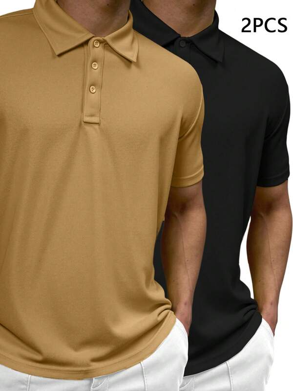 Speed mate 2-Piece Men's Golf Polos, Quick-Dry Athletic Short Sleeve Polo Shirts, Summer Casual Moisture Wicking Golf Tops, Spring/Summer
