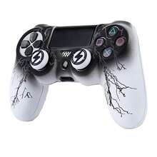 适用于 Playstation 4 控制器的 Lightning 控制器外壳，RALAN 1 控制器保护套 +2 个定制拇指握把盖 - 彩色 - 查看 2