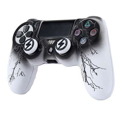 Lightning Controller Skin Cover For Playstation 4 Controller, RALAN 1 Controller Protector Case+2 CustomisedThumb Grips Caps