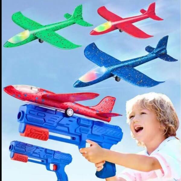Spielzeugflugzeug, Flugzeug Abschussvorrichtung Spielzeug, Flugmodus Gleiter Outdoor Spielzeug für Kinder, Geburtstaggeschenk für Jungen und Mädchen, fliegendes Kinderspielzeug
