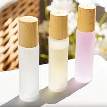 Sanded Transparent 5ml 10ml Wood Grain Cap Ball Bottle Essential Oil Air Freshener Sub Bottle Travel Portable