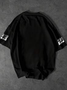 Teen Boys' Fashion Sporty College Style Letter Graphic Print Short Sleeve T-Shirt