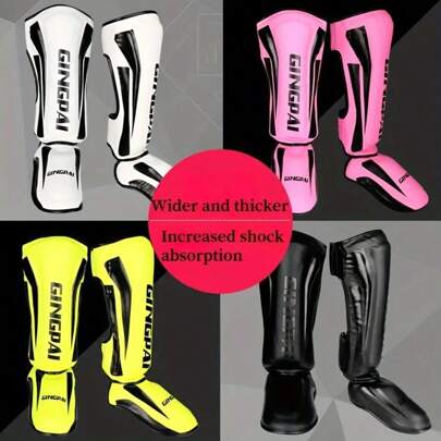 1 par de protectores de espinillas e instep para Muay Thai, gruesos guardias de espinillas para artes marciales, kickboxing, MMA y protectores de tobillo