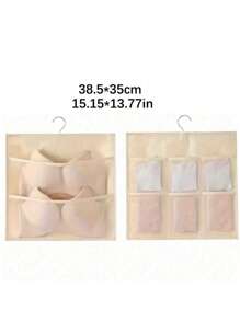 1 Pc Hanging Bra Organizer With Rotating Metal Hanger, Extra-Large Dual Sided Wall Shelf Wardrobe Mesh Pockets Hanging Storage Bag For Bra Socks Underwear Underpants,Double Side Underwear Storage Bag, Functional Lingerie Packing Bag, Hanging Bra Socks Organizer, Bag For School School Accessories School Stuff