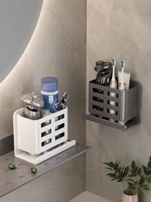 1/3pcs Multi-Function Bathroom Shelf, Wall Mounted Sink Organizer Holder For Razor, Toothbrush
