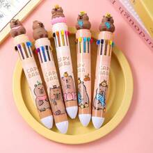 Sanrio 8pcs Sanrio Pompompurin Multicolor Ballpoint Pen, Creative Stationery, Student Planner Pens, Cute Fresh Learning Supplies School Supplies, Back To School