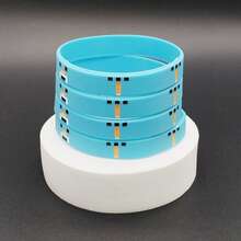 6pcs/Set Pixel Miner Game Theme Sports Bracelet, Miner Battle Silicone Wristband - Multicolor - View 7