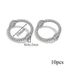 10pcs304 Stainless Steel Simple Double Holes Twist Ring Link Ring Beading Can Wear Beads Pendant DIY Bracelet Necklace Jewelry Making Supplies