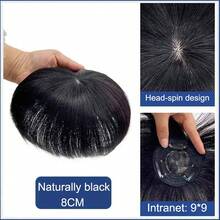 Synthetic Fake Fringe Bang Closure Hair Clip In Front Neat Bang Extensions Natural Invisible False Bangs Cover White Hair - Black - View 9