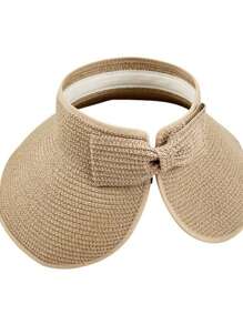 Faltbarer Sommerhut aus Stroh, leerer Oberteil, tragbarer Sonnenhut für Outdoor, großer Rand, Strandhut