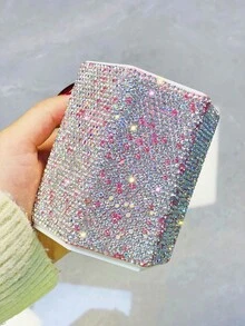 1 pieza Cilindro de almacenamiento multifuncional, soporte para brochas de maquillaje con decoración de lujo de cristales brillantes, organizador de bolígrafos cosméticos, caja de almacenamiento para tocador, gran capacidad para sala de estar, oficina, escritorio, regalo para fiestas - Multicolor - Ver 10