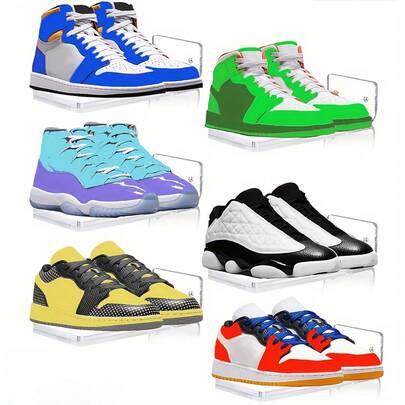 4/6/8 stuks acryl wandmontage opbergrekken, voor wandopslag, hangende schoenendisplay, schoenenrek, zwevende wandplanken, verzamelplank, acryl met beschermfolie die voor gebruik verwijderd moet worden