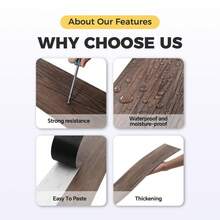 AceHome 36Pcs PVC Self-Adhesive Wood Design Coverings Planks For DIY Home Decor - Cool Grey - View 5