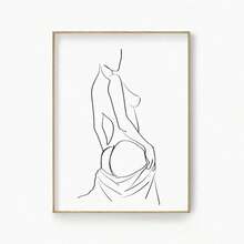 1 件现代简约裸体女性线条艺术帆布印刷抽象女性人体绘画墙面艺术海报卧室装饰可选画框 - 彩色 - 查看 34