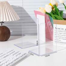 L-Shaped Acrylic Thick Transparent Book Stand Multifunctional Creative Office Desk Storage Book Stand Shelf Back To School