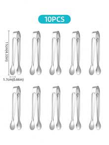 10 piezas Pinzas de servicio mini premium de acero inoxidable, pinzas de azúcar y pinzas de hielo de acero inoxidable, abrazaderas de hielo duraderas, lindas pinzas de servicio para té, abrazaderas de alimentos pequeñas para el hogar de la cocina, elegantes mini alicates de servicio - Acero inoxidable de alta calidad, grueso y duradero, pulido espejo, adecuado para aperitivos, ensaladas, entremeses, dulces, queso, cubos de hielo, té, buffet, barbacoa, boda, inauguración de la casa, fiesta de vacaciones - Utensilios de cocina, vajilla - pinza para azúcar de 4 pulgadas - Ver 9