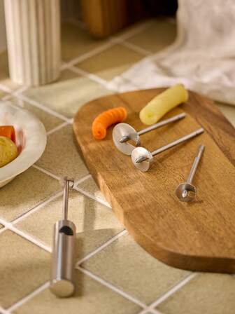 Cirelle 1 Set Stainless Steel Vegetable Drill, Fruit Corer And Veggie Spiralizer, Ergonomic Handle With 4 Sizes For Coring And Hollowing Out Zucchini, Potatoes, Carrot, Apple