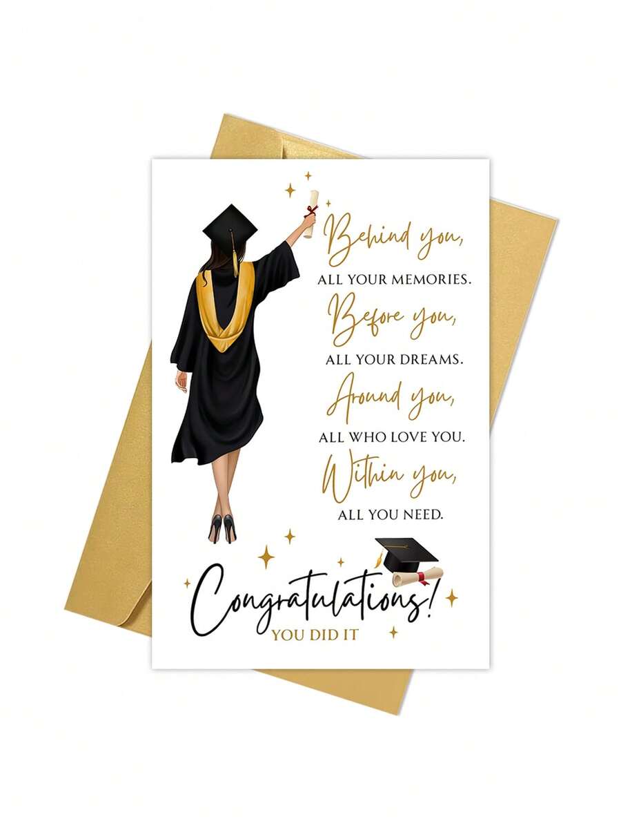 1 张毕业卡 - 大学高中毕业卡，适合她、女儿 - 毕业生祝贺礼物 - 2025 年毕业礼物，适合送给姐妹、闺蜜、朋友 - 多色 - 查看 1