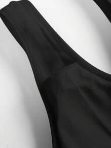 1 Set Plus Size Women Black Comfortable Seamless Wide Band Sports Bra And Soft Elastic Seamless Mid-Waist Sports Shorts, Suitable For Fitness, Running, Yoga