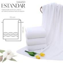 Shendy Vendy Set De 2 Toalla De Baño Grande Completo 100% Algodón Suave - Blanco - Ver 3
