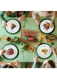 25 pièces Assiette de gâteau blanc, service de couverts de mariage de haute qualité, réutilisable et facile à nettoyer. Parfait pour la décoration de mariage, la décoration de fête, les anniversaires, les réunions de famille, les activités en plein air, l'école, la décoration de salle à manger et de cuisine pour les dîners de groupe