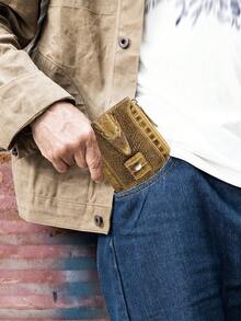 Genuine Leather Crocodile Pattern Zipper Wallet, Multi-Card Holder And Thick Photo Album For Driver's License, Anti-Theft Brush Coin Purse And Card Holder For Women Wallet Mini Wallet Purse Wallet Small Wallet - Multicolor - View 4