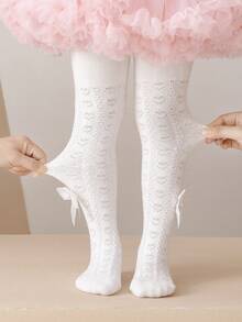 4 Pairs Girls' Printed Tights/Pantyhose For Spring And Autumn - White - View 7