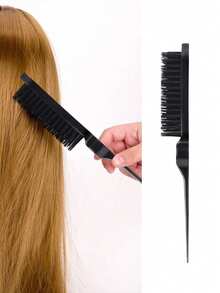 4件套卷发刷套装，包含侧刷、鼠尾梳和双头梳。适合男士、女士和儿童，适用于所有发质，卷发丰盈梳，日常美发造型工具，顺发梳 - 彩色 - 查看 9