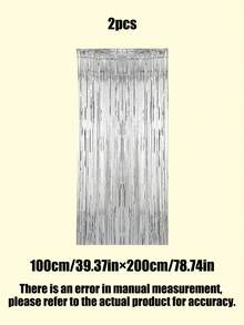 2 buc 2m * 1m Perdea de ploaie cu ciucuri, baloane, fundal decor pentru petrecere, disponibile în albastru, verde, roz, violet, auriu-roz, negru, auriu, roșu, argintiu pentru nuntă, ziua de naștere, absolvire, aniversare, articole pentru petrecere - Multicolor - Vizualizare 17