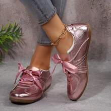 Shoes For Women Soft Cushioned Walking Trainers With Lace-Up Design - Hồng - Xem 4