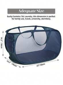 1pc New Foldable Laundry Basket, Large Capacity Storage Laundry Basket, Bathroom Storage Basket. Durable Collapsible Laundry Baskets, Mesh Pop Up Laundry Hamper With Side Pocket, Laundry Hamper, Washing Basket Bathroom Organizer, Basket, Storage Basket, Foldable Laundry Basket